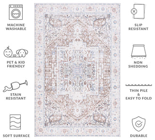 Safavieh Arizona Machine-Washable Collection ARZ109 Rug, Taupe/Beige, 6' Square