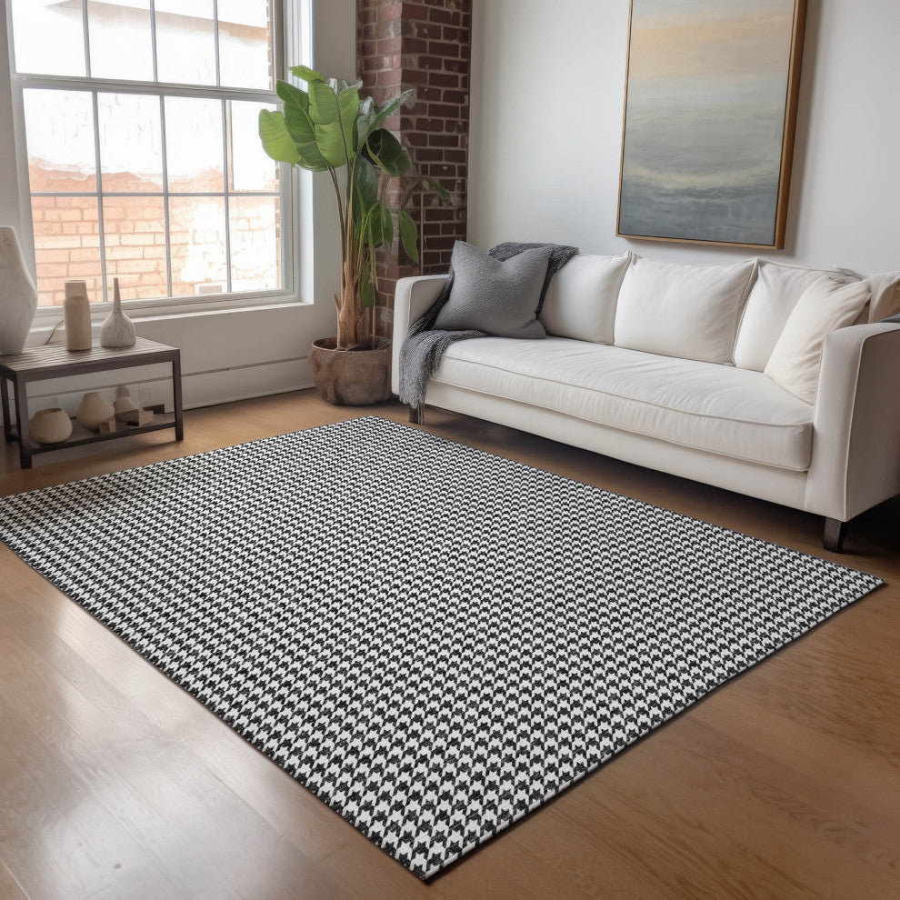 Addison Premium Washable Mayfield AMF137 Black 3'' x 5'' Rug