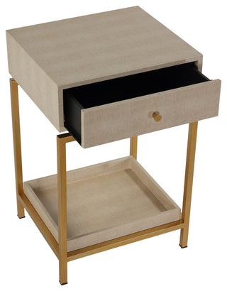 Cortesi Home Everett End Table, Wooden With Iron Frame