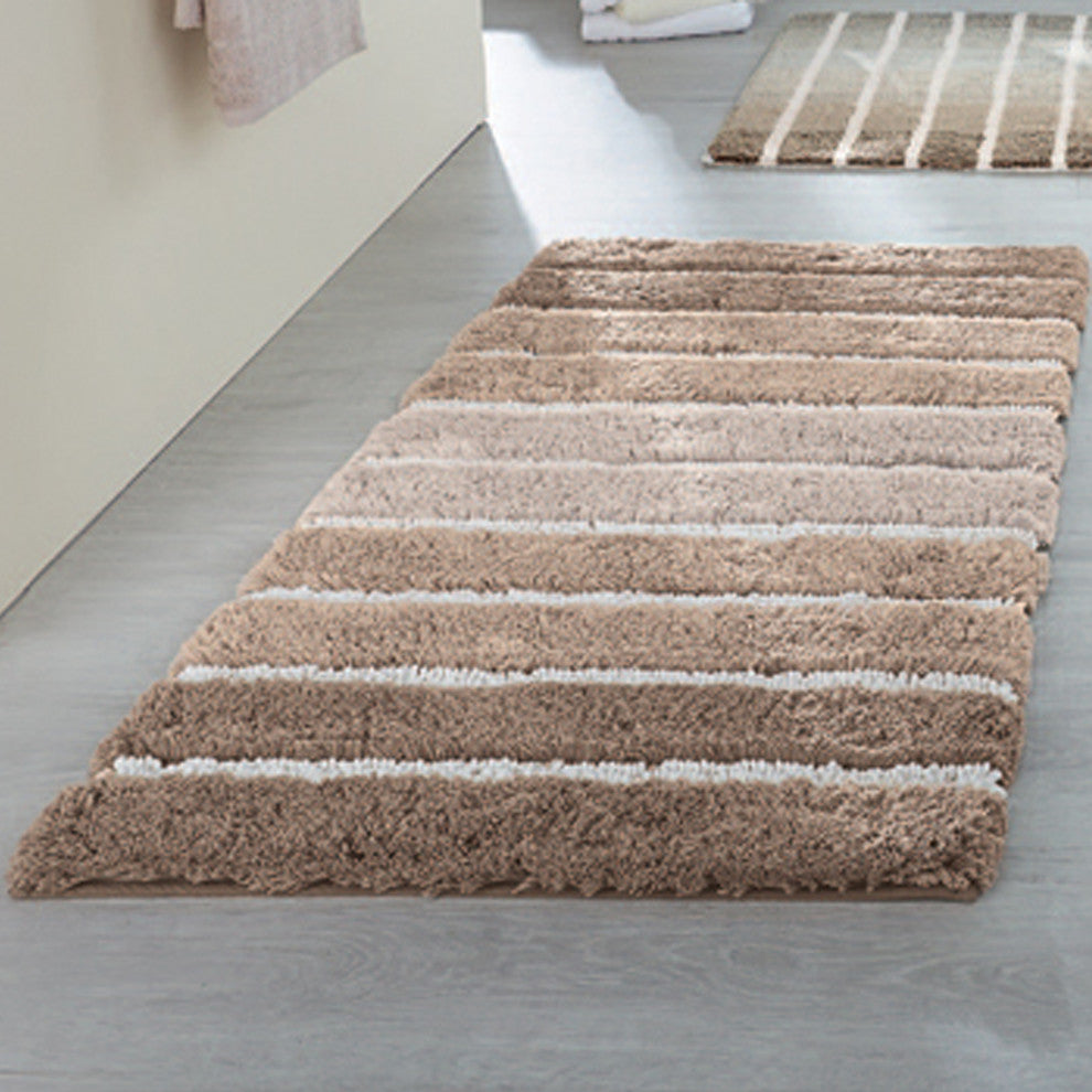 Eco Living Taupe Machine Washable Bathroom Rug, Phoenix, Medium