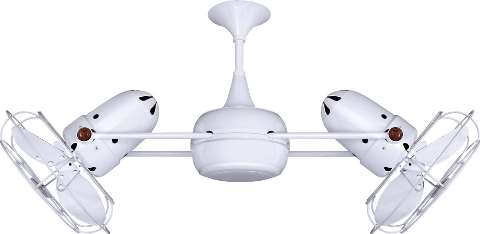 Duplo Dinamico Rotational Ceiling Fan, Gloss White