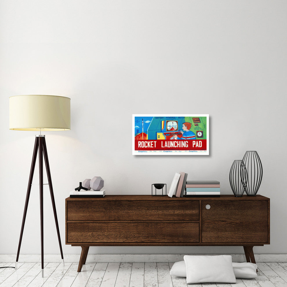 "Rocket Launching Pad" Digital Paper Print by Retrorocket, 32"x17"