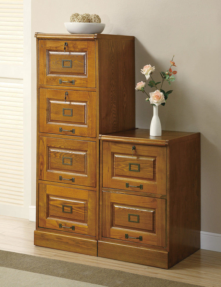 File Cabinet Set with Drawers, Brown