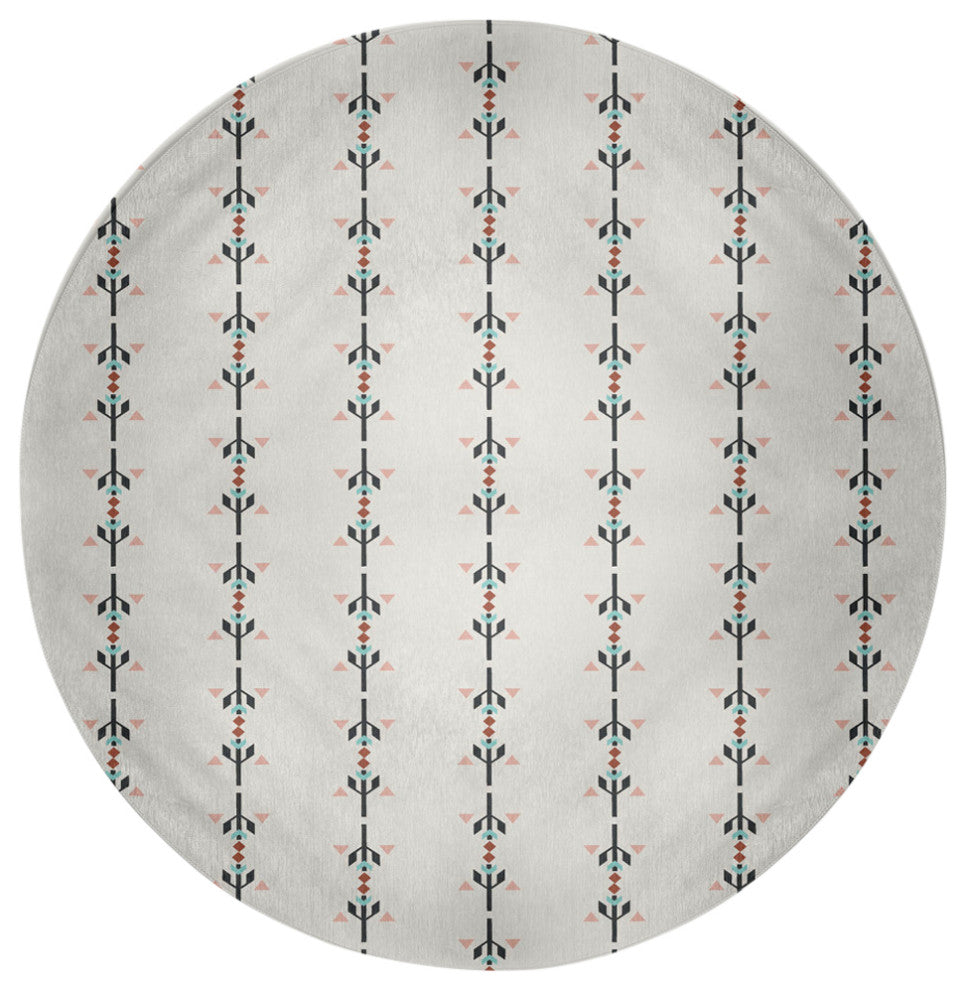 Jodhpur Stripe Spring Chenille Rug, Gray, 5' Round