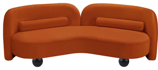 Daphne Upholstered Chair/Loveseat/Sofa, Cognac, Velvet, Sofa