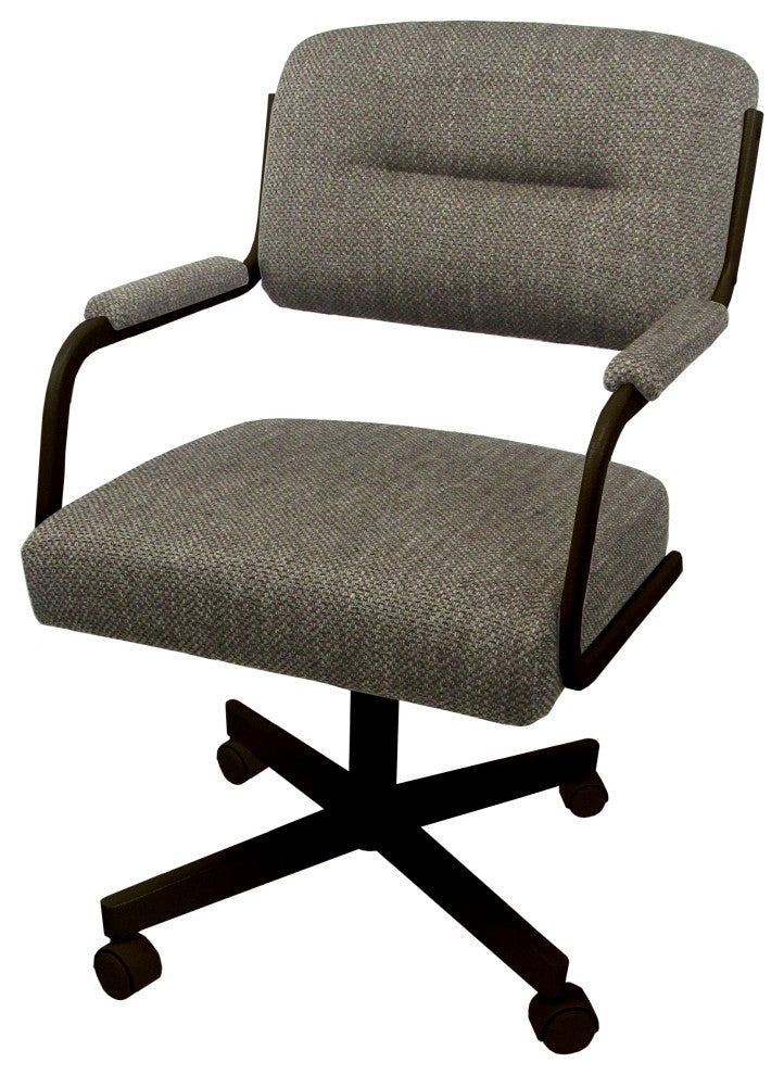 Swivel Tilt Kitchen Caster Chair with Wheels - M-110, Plumley Cocoa - Brown