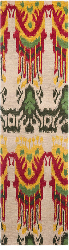 Safavieh Ikat Ikt464A Beige, Yellow Area Rug, 2''x8'' Runner