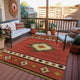 Indoor/Outdoor Phoenix PH4 Paprika Machine Washable 8' x 8' Round Rug