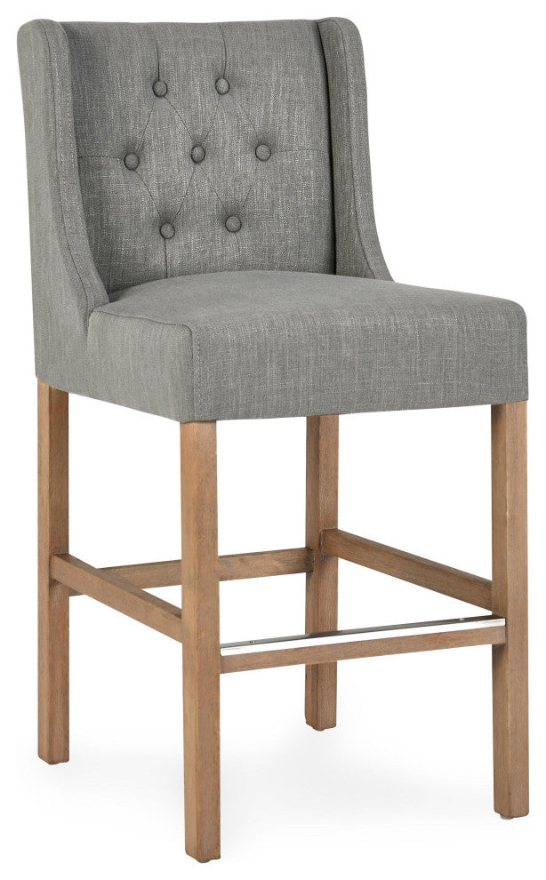 Home Karla Tufted 24" Counterstool by Kosas Home, Gray