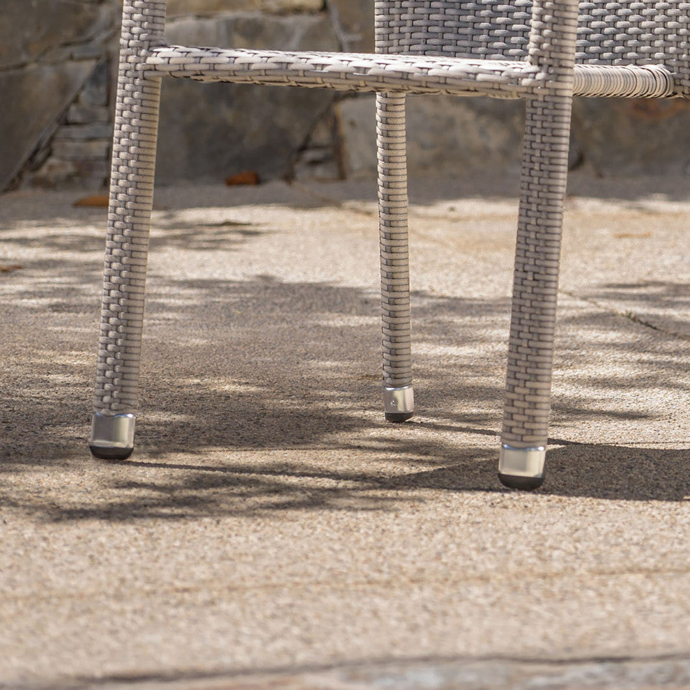 GDF Studio Dorside Outdoor Wicker Armed Chairs With an Aluminum Frame, Set of 4, Chateau Gray