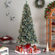 8' Frosted Tip British Columbia Mountain Pine Faux Xmas Tree W/Lights & Pinecone