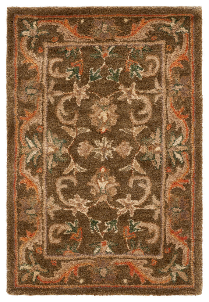 Safavieh Antiquity Collection AT52 Rug, Olive/Gold, 2'x3'