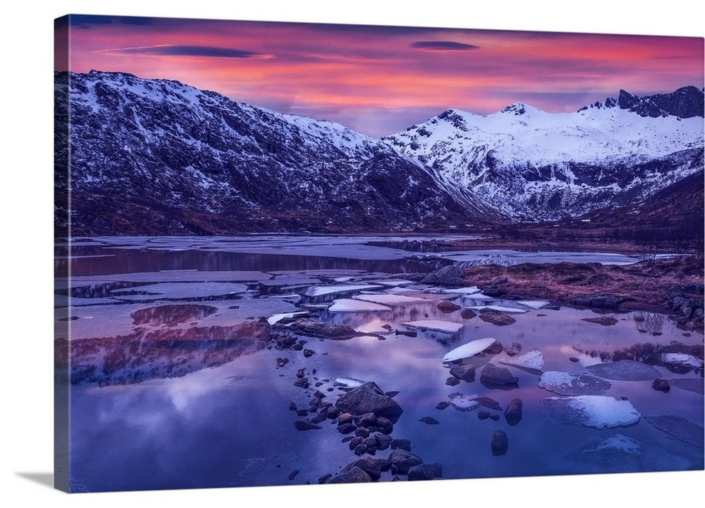 "Lofoten Blue Sunset" Wrapped Canvas Art Print, 24"x16"x1.5"