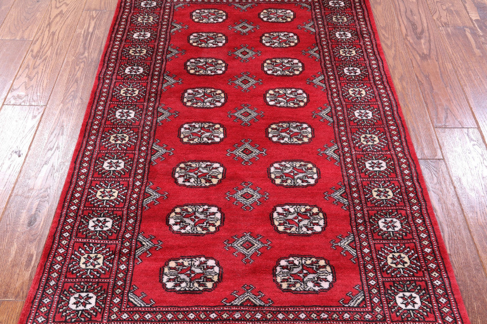 3' 1" X 5' 5" Handmade Signed Silky Bokhara Wool Rug - Q13813