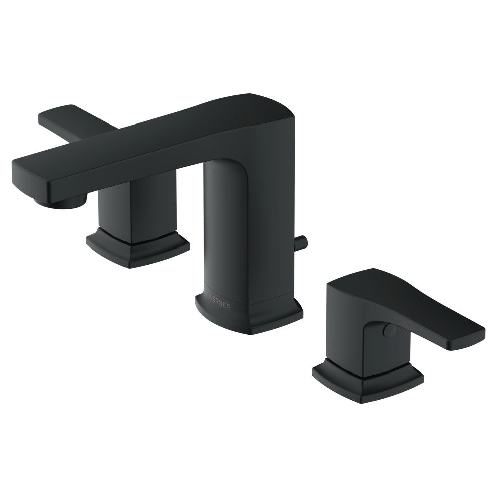 Tribune 2H Widespread Bath Faucet, 50/50 Pop-Up Drain 1.2gpm, Satin Black