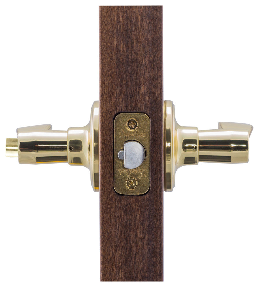 Restroom Lever, Polished Brass