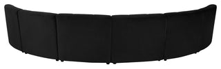 Limitless Velvet Upholstered 6-Piece Modular Sectional, Black