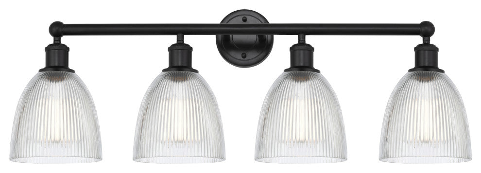 Innovations 616-4W-BK-G382 Castile 4 Light 33" Bath Vanity Light, Matte Black
