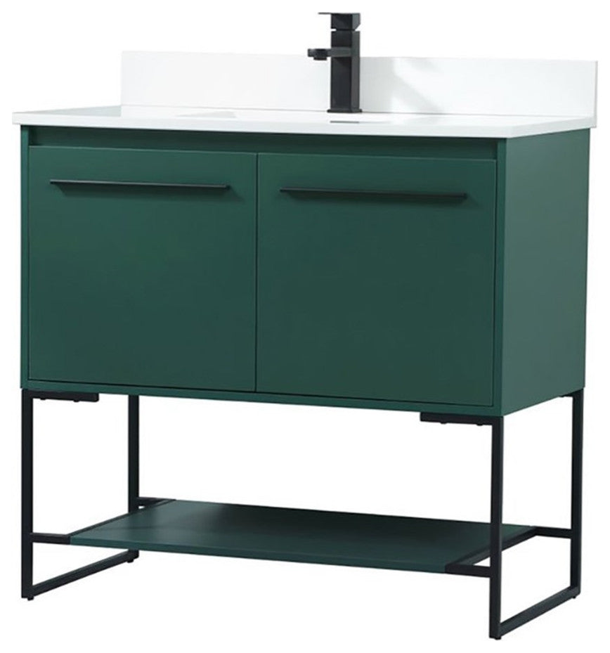 Elegant Decor Sloane Bathroom Vanity Green