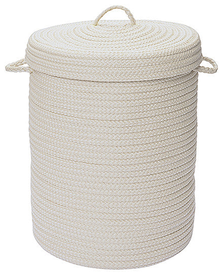 Colonial Mills Hamper Simply Home Solid White Round Hamper With Lid