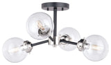 Vaxcel Orbit 20" Semi-Flush Mount, Satin Nickel and Oil Rubbed Bronze