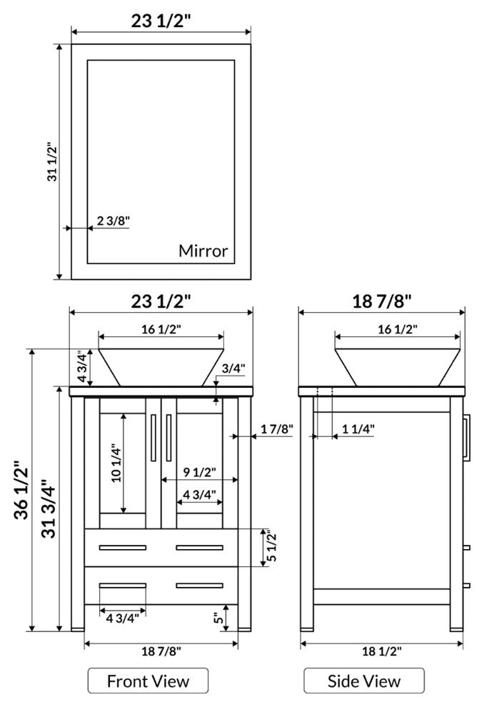 Modern Vanity Set With Two Sink Bases With Mirrors and Five Drawer Bases, Espres