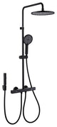 Wall Mounted Multi-Function Rain Shower System with Rough-in Valve, Matte Black