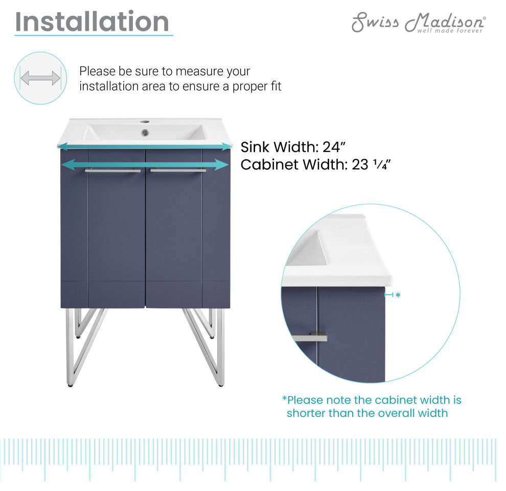 Annecy 24" Bathroom Vanity, Cinder Purple