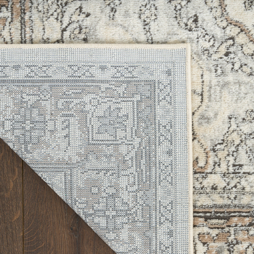 Nourison Quarry 2'2" x 10' Ivory Grey Taupe Vintage Indoor Rug