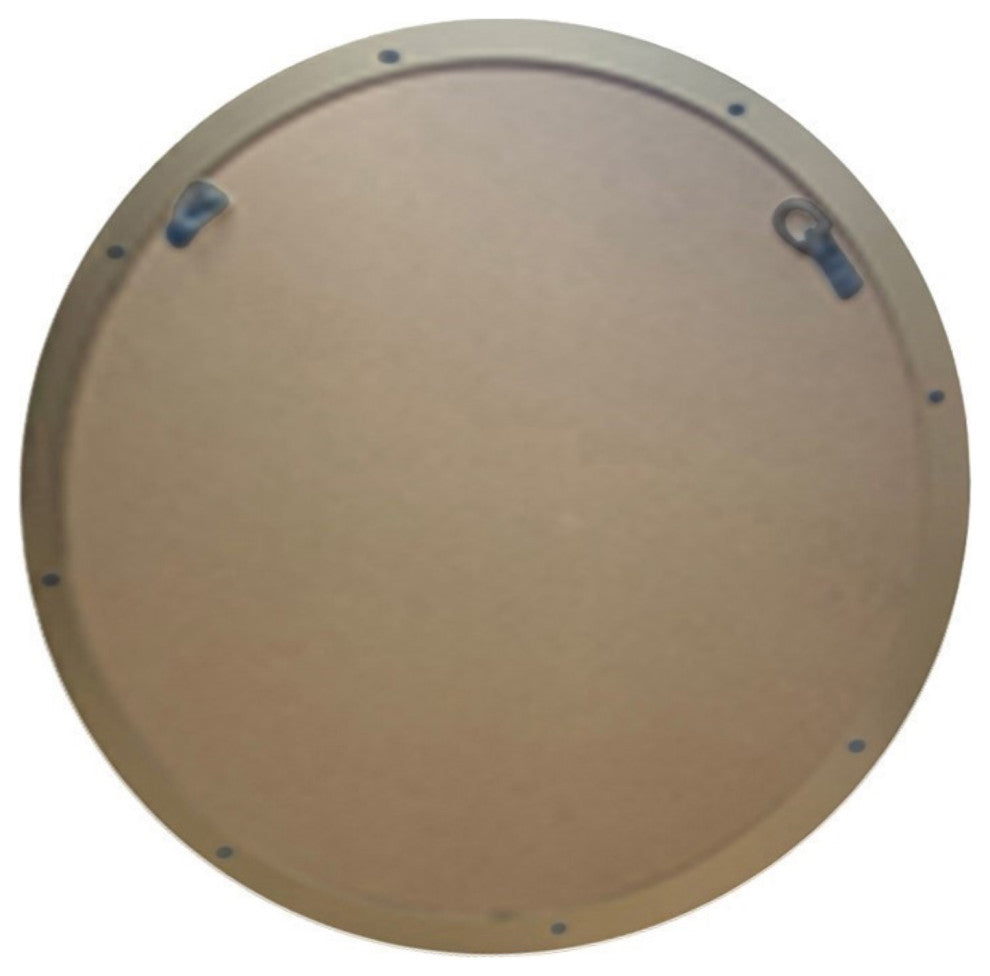 Round Metal Frame Mirror, Brushed Silver