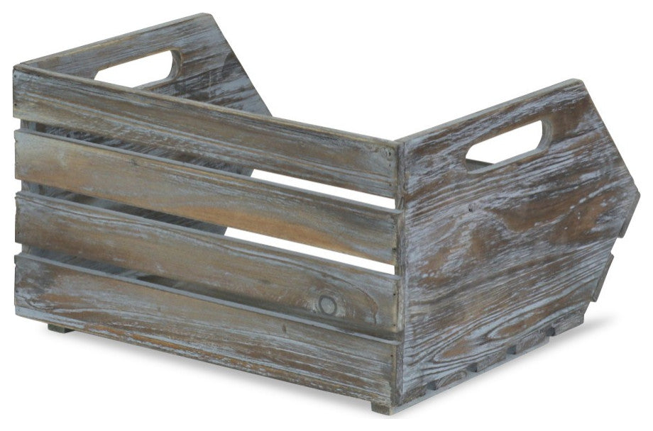 Distressed Gray Wooden Storage Box