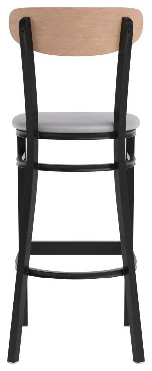 Wright Commercial Grade Barstool -500 LB. Capacity Steel Frame, Natural Birch Wo