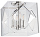 Travis 4-Light Flush Mount Acrylic Shade, Polished Nickel