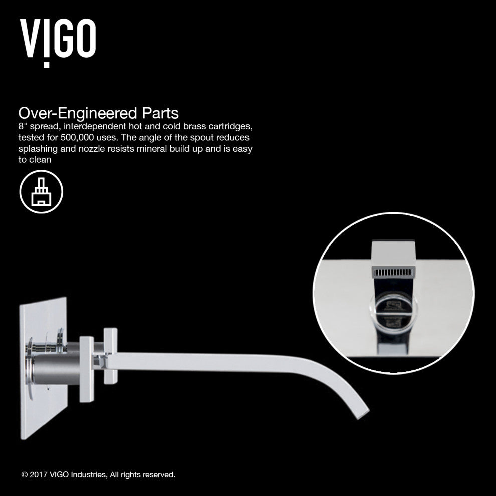 VIGO Titus 3" H 2-Handle Wall Mount Bathroom Faucet, Chrome