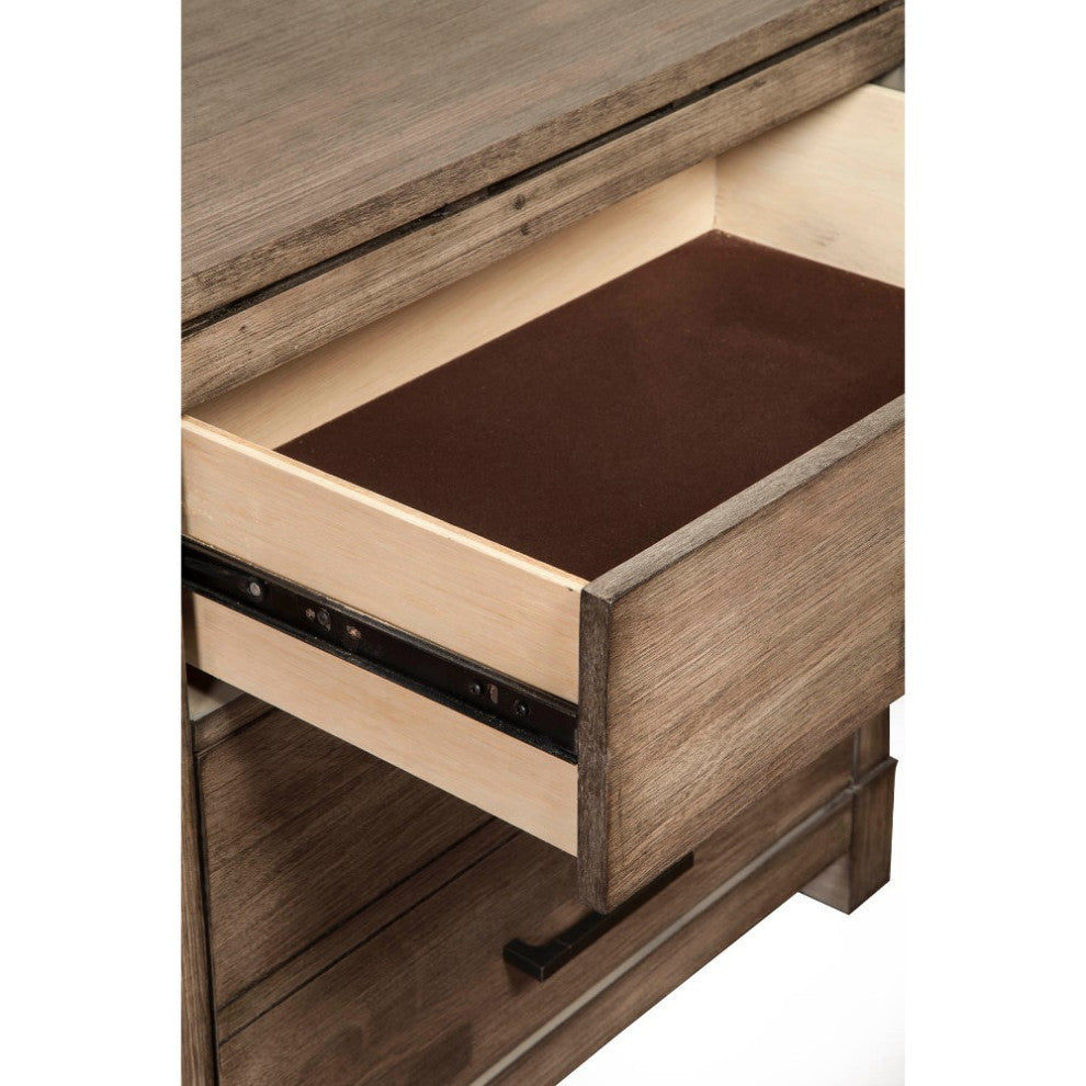 Benzara BM171886 Capacious 6 Drawer Dresser Mahogany Wood, Brown