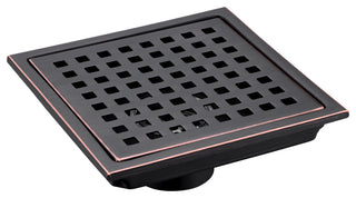 Luxier 6" Square Shower Floor Drain FD01-6, Oil Rubbed Bronze