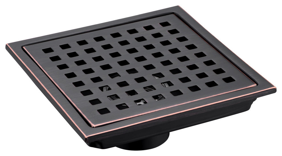 Luxier 6" Square Shower Floor Drain FD01-6, Oil Rubbed Bronze