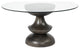 60" Clear Brown Rounded Glass Solid Manufactured Wood Pedestal Base Dining Table