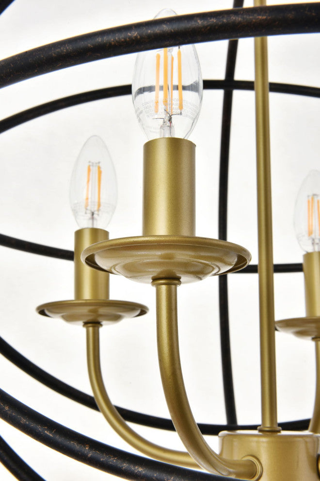 Elegant Lighting LD4006D18 Octavia 4 Light 18"W Taper Candle - Dark Brown