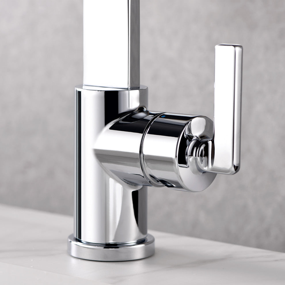 Luxier BSH14-S Single-Handle Bathroom Faucet with Drain, Chrome