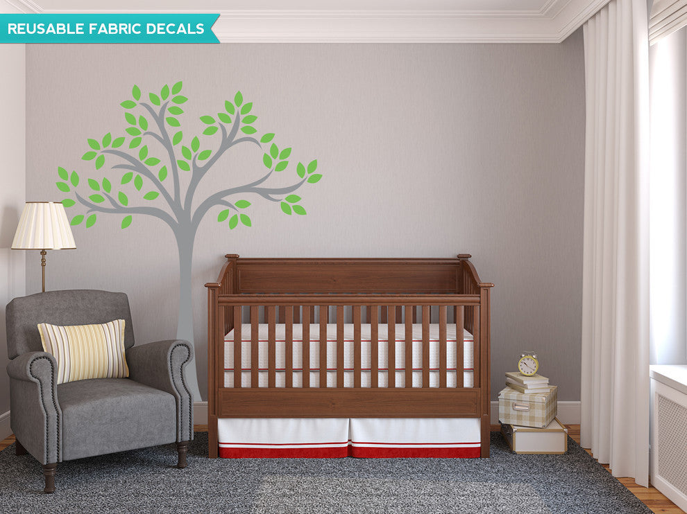Beautiful Tree Fabric Wall Decal, Tree Wall Decor, Green