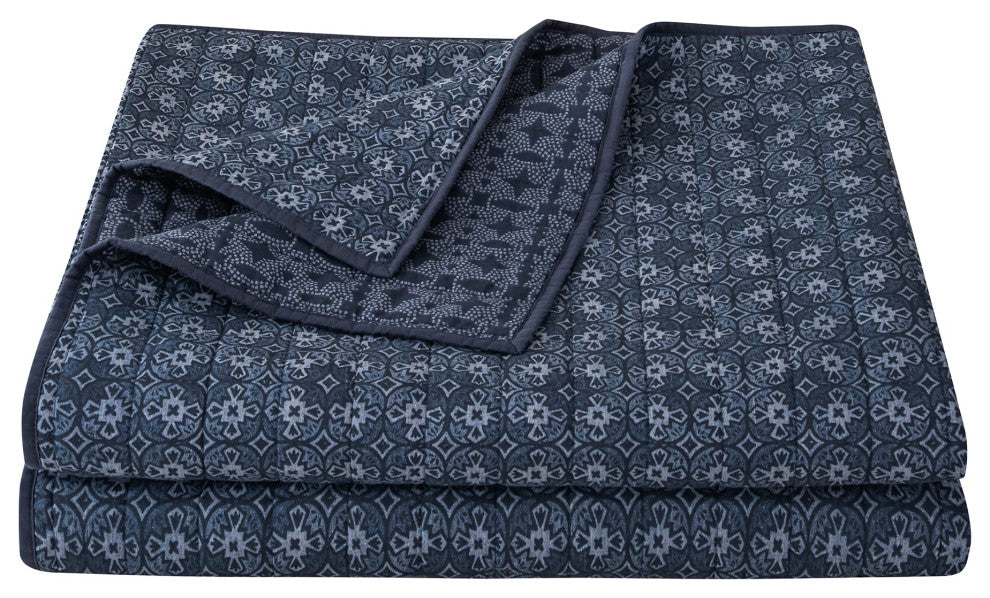 Indigo Reversible Quilt Set, 3-Piece, King
