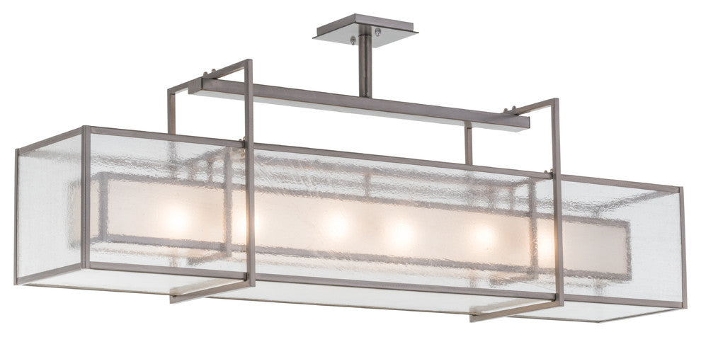 54" Nelson Oblong Pendant, Seeded Glass