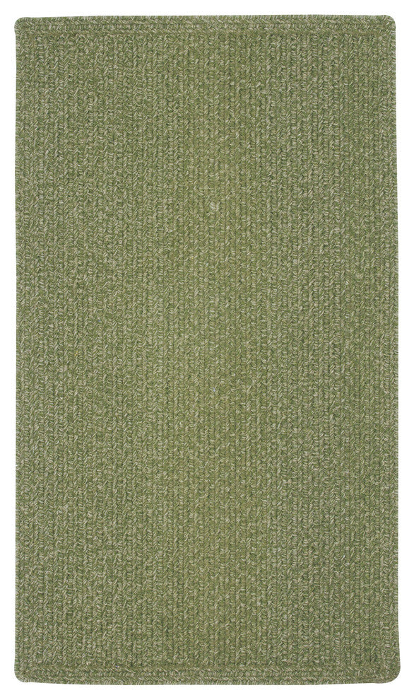 Capel Manteo Deep Green 0050_200 Braided Rugs - 27" X 9' Runner Vertical Stripe