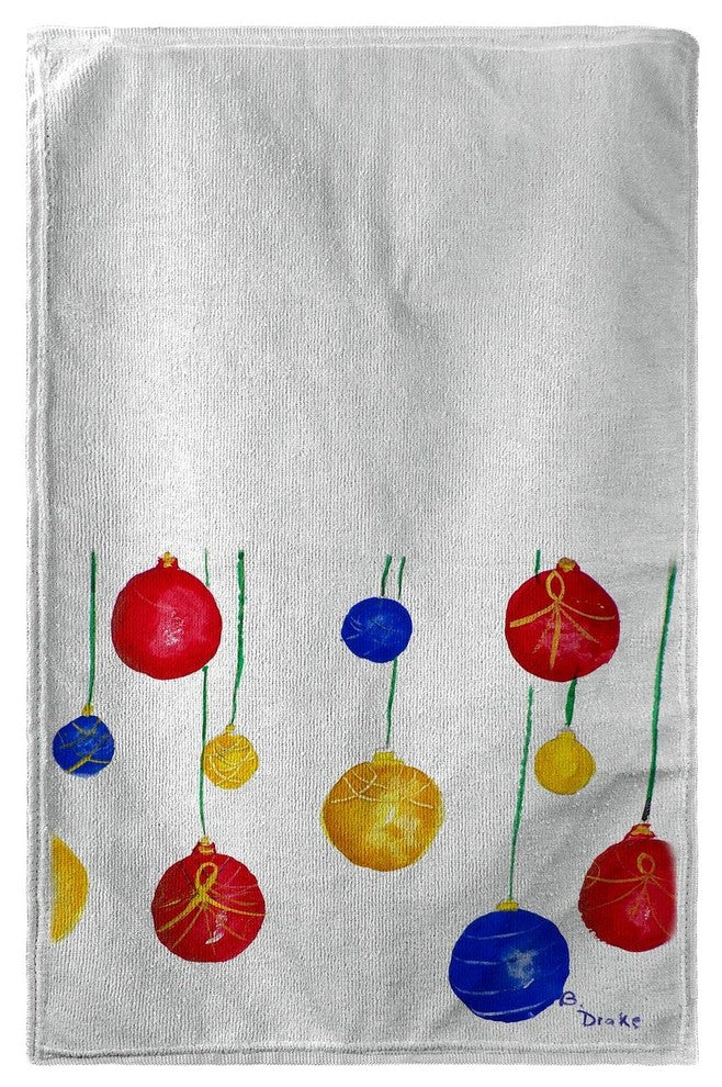 Betsy Drake Christmas Ornaments Beach Towel