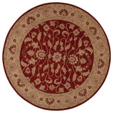 HAND TUFTED WOOL ECO-FRIENDLY AREA RUGS - Round,Red Gold,Oriental