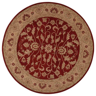 HAND TUFTED WOOL ECO-FRIENDLY AREA RUGS - Round,Red Gold,Oriental