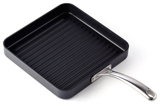 Cooks Standard Hard Anodized Nonstick Square Grill Pan, 11"x11", Black