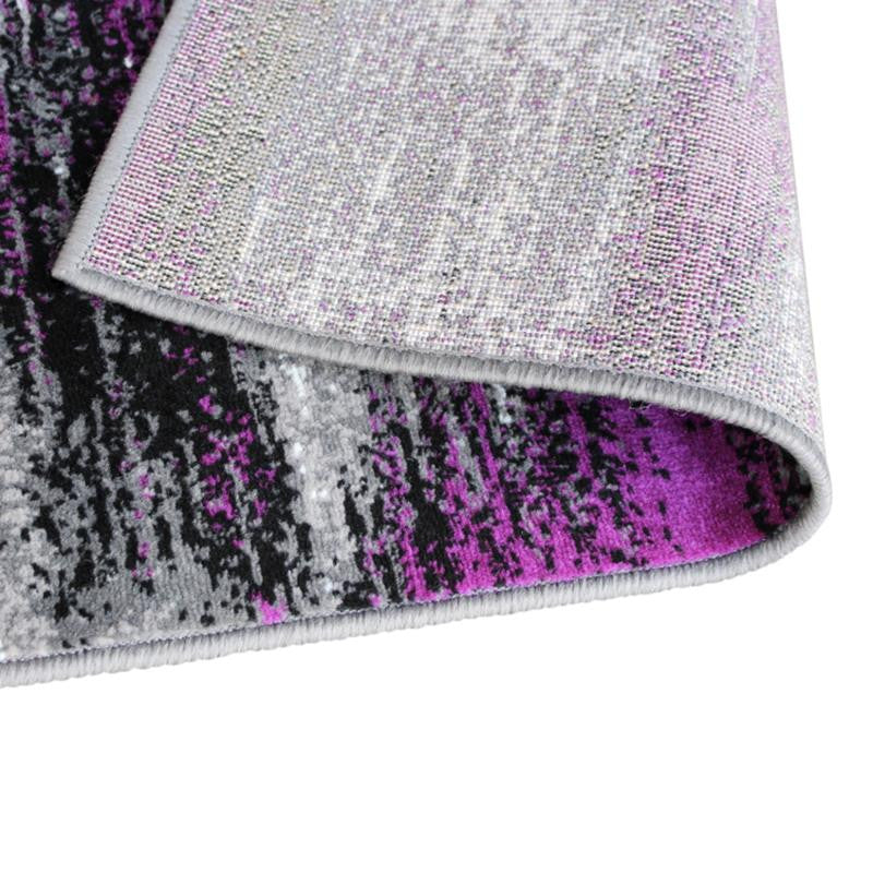 Rylan Collection Abstract Pattern Area Rug-Purple - 2' x 3'