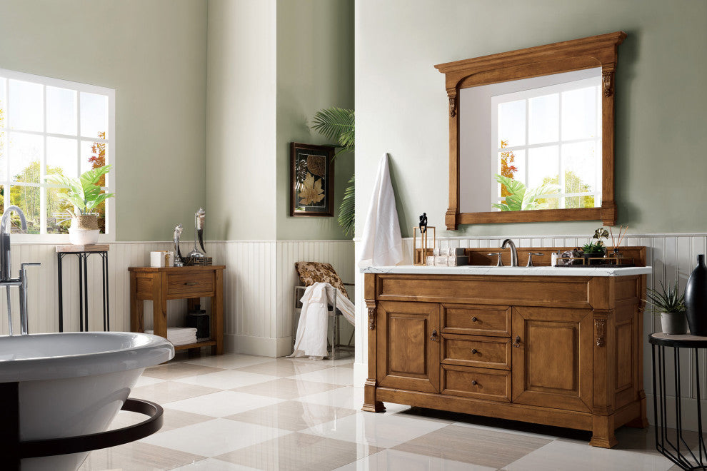 James Martin 147-114-5371-3ENC 60" Country Oak Single Vanity + Quartz Top